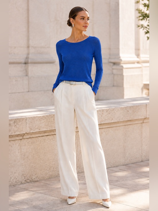 No Boundaries Pants - No Boundaries Womens M 7-9 Cobalt Blue Boat Neck Long Sleeve Knit Top